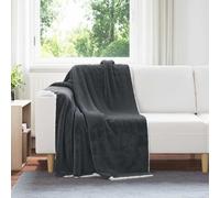 Vidaxl Jeté Gris Foncé 130 X 150 Cm Toison