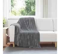 Vidaxl Jeté Gris Foncé 150 X 130 Cm Toison