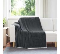Vidaxl Jeté Gris Foncé 150 X 200 Cm Toison