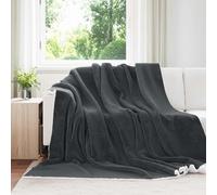 Vidaxl Jeté Gris Foncé 220 X 240 Cm Toison