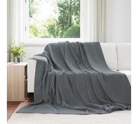Vidaxl Jeté Gris Foncé 220 X 240 Cm Toison