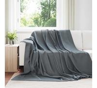 Vidaxl Jeté Gris Foncé 240 X 220 Cm Toison
