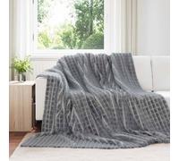 Vidaxl Jeté Gris Foncé 240 X 220 Cm Toison
