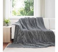 Vidaxl Jeté Gris Foncé 270 X 240 Cm Toison