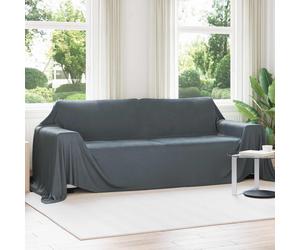 Vidaxl Jeté Gris Foncé 350 X 270 Cm Toison