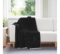 vidaXL Jeté Noir 130 x 150 cm Toison
