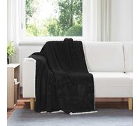 vidaXL Jeté Noir 130 x 150 cm Toison
