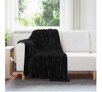 vidaXL Jeté Noir 150 x 130 cm Toison 42016841