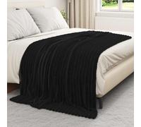 vidaXL Jeté Noir 200 x 150 cm Toison