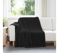 vidaXL Jeté Noir 200 x 150 cm Toison
