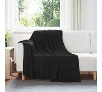 vidaXL Jeté Noir 200 x 150 cm Toison