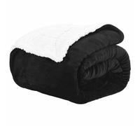 vidaXL Jeté Noir 220 x 240 cm Toison