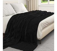 vidaXL Jeté Noir 240 x 220 cm Toison
