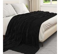 vidaXL Jeté Noir 240 x 220 cm Toison