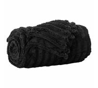 vidaXL Jeté Noir 270 x 240 cm Toison