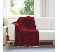 Vidaxl Jeté Rouge Bordeaux 130 X 150 Cm Toison