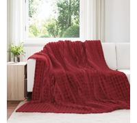 Vidaxl Jeté Rouge Bordeaux 240 X 220 Cm Toison