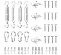 vidaXL Jeu d'accessoires pour voile d'ombrage 310241 – 12 pièces, acier inoxydable