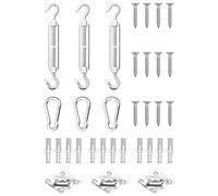 vidaXL Jeu d'Accessoires de Voile d'Ombrage 9 pcs Fixation d'Auvent Accessoires d'Ecran Kit de Montage pour Store Acier Inoxydable