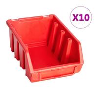 vidaXL Jeu de 29 bacs à bec avec support mural rouge et noir