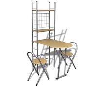 vidaXL Jeu de bar petit-déjeuner pliable avec 2 chaises