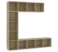 VidaXL Jeu de bibliothèque/meuble TV 3 pcs Chêne sonoma 180x30x180 cm