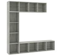 vidaXL Jeu de bibliothèque/meuble TV 3 pcs Gris béton 180x30x180 cm