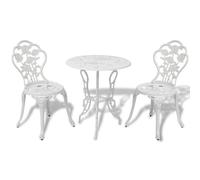 Vidaxl Jeu De Bistro 3 Pcs Aluminium Coulé Blanc