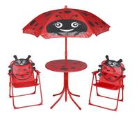vidaXL Jeu de bistro avec parasol pour enfants 3 pcs Rouge