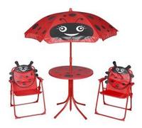 vidaXL Jeu de bistro avec parasol pour enfants 3 pcs Rouge Rouge G