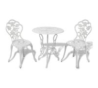 vidaXL Jeu de Bistro Balcon 3pcs Aluminium Coulé Blanc Salon de Jardin Balcon 42165