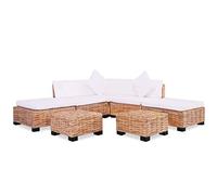 vidaXL Jeu de Canapés 18 pcs Salon de Jardin Mobilier de Patio Meubles de Terrasse Mobilier d'Extérieur Arrière-Cour Véranda Rotin Naturel