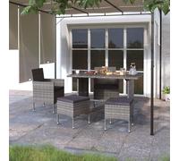 Vidaxl Jeu De Chaise Et Tabouret De Jardin 4 Pcs Résine Tressée Gris
