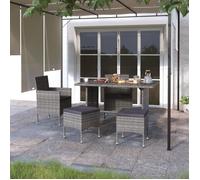 vidaXL Jeu de chaises et tabourets de jardin 4 pcs Résine tressée Gris 310611