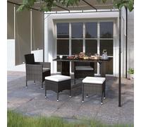 Vidaxl Jeu De Chaise Et Tabouret De Jardin 4 Pcs Résine Tressée Noir