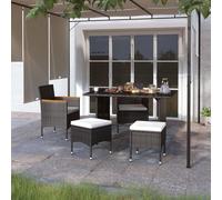 Vidaxl Jeu De Chaise Et Tabouret De Jardin 4 Pcs Résine Tressée Noir