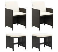 Jeu de Chaise et Tabouret de Jardin 4 pcs Résine Tressée Marron Patio vidaXL