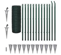 vidaXL Jeu de Clôture avec des Piquets de Sol Jardin 25 x 1,2 m Acier Vert