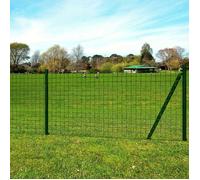 vidaXL Jeu de Clôture avec des Piquets de Sol Jardin 25 x 1 m Acier Vert 142388