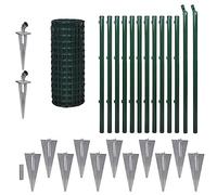 vidaXL Jeu de clôture avec piquets de sol Jardin 25 x 1 m Acier Vert 142388