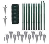 vidaXL Jeu de Clôture avec des Piquets de Sol Jardin 25 x 1 m Acier Vert