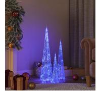 Jeu de cônes lumineux à LED Acrylique Bleu 30 45 60 cm Bleu