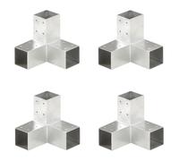 vidaXL 4x Connecteurs de Poteau Forme en Y Poutre en Bois Jardin Extérieurs Auvents Electro-galvanisé Galvanisé à Chaud Métal Galvanisé 71x71 mm