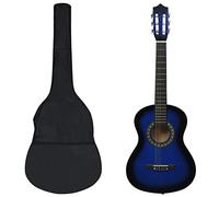 vidaXL Jeu de Guitare Classique pour Débutants 8 pcs Instrument d'Apprentissage de Musique Musical Musicien Amateur Enfants Bleu 1/2 34"