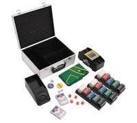 vidaXL Jeu de Jetons de Poker 300 pcs, Ensemble de Jetons de Poker avec Cartes, Coffret de Poker avec Jetons, Set de Poker 80410