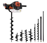 Jeu de Perceuse de Sol à Tarière Acier Jardinage Forage Jardin Perçage vidaXL