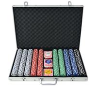 vidaXL Jeu de poker avec 1000 jetons en aluminium