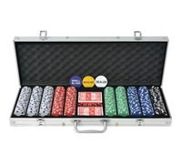 vidaXL Jeu de poker avec 500 jetons Aluminium