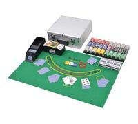 vidaXL Jeu de Poker/Blackjack mixte avec 600 jetons Laser Aluminium