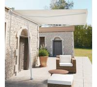 Vidaxl Jeu De Poteaux D'auvent Blanc 300x245 Cm Fer